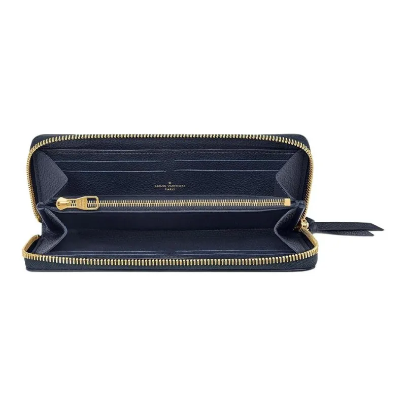 LOUIS VUITTON CLÉMENCE Leather Wallet Women's Dark Blue-1