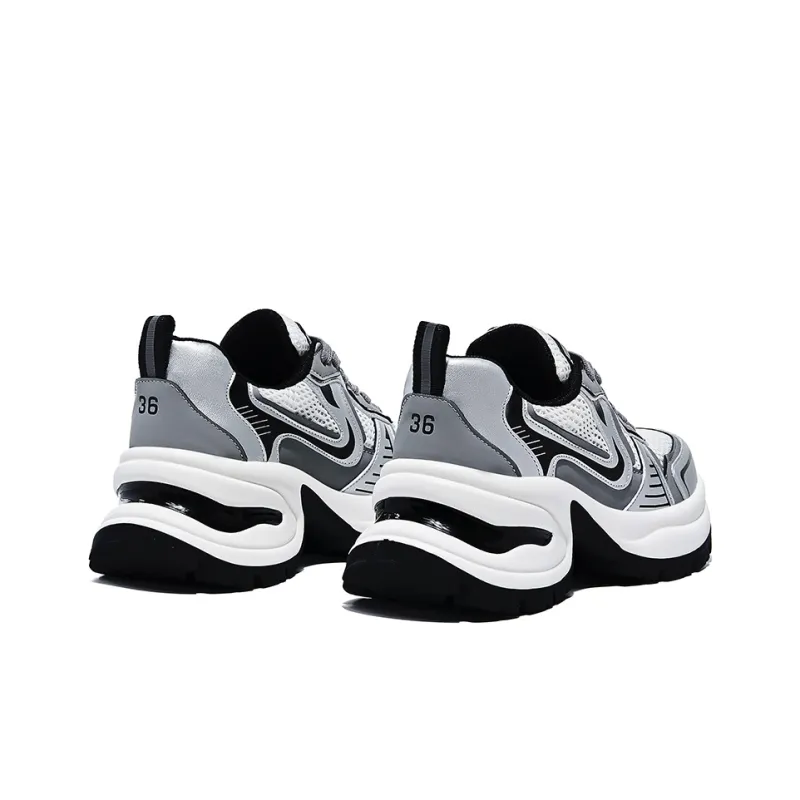 A Poinsettia Princess Low Top Chunky Sneakers Women's Silver-4