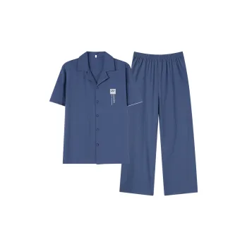 Cotton Gene Pajama Set Men's Royal Blue