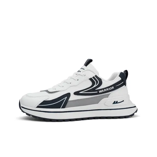 Warrior Cushioning Anti Slip And Wear Resistant Height Increasing Low Top Chunky Sneakers Men's White Blue