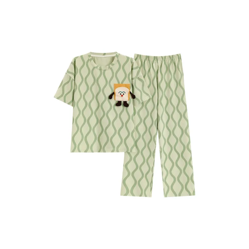 The Story Of The Flower Season Pajama Set Women's Light Green-0