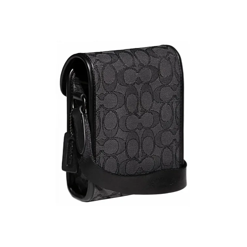 COACH Charter Fabric Cow Leather Patchwork Combo Bag Storage Bag Shoulder Bag Crossbody Bag Regular Men's Black-1