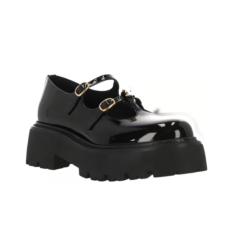 CELINE Chunky Heel Mary Jane Shoes Women's Black-2
