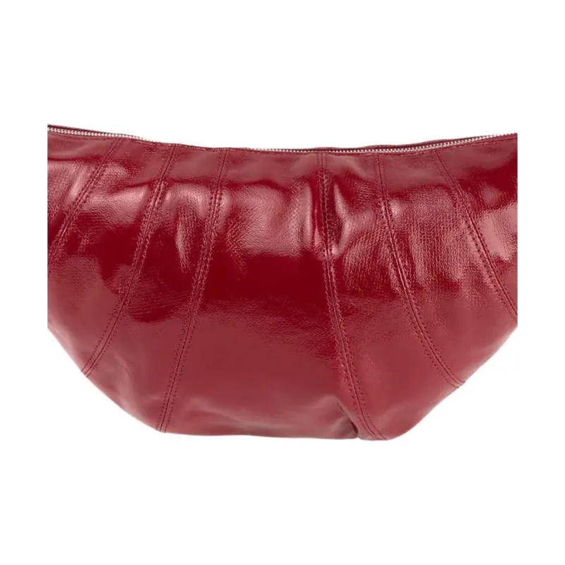 Lemaire Croissant Series Coated Cotton Croissant Bag Goat Horn Bag Crossbody Bag Shoulder Bag Unisex Brick Red-7