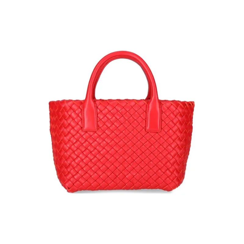 Bottega Veneta CABAT Leather Crossbody Handbags Mini Women's Red-1