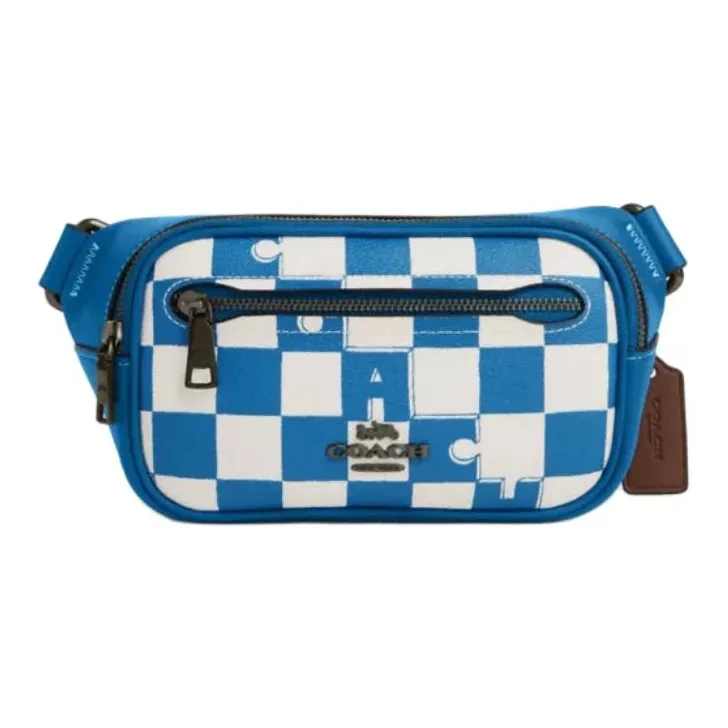 COACH Elias Cow Leather With Artificial Leather Fanny Pack Mini Men's Crown Blue & Chalk-0
