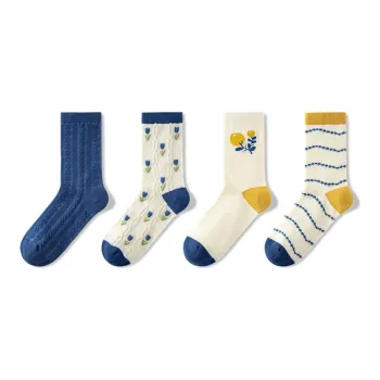 NAIER Mid Calf Socks Women's 4 Pack
