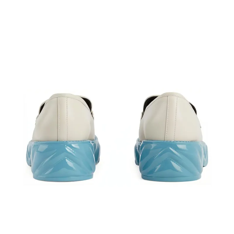 GUCCI Double G Flat Shoes Women's White Blue-4