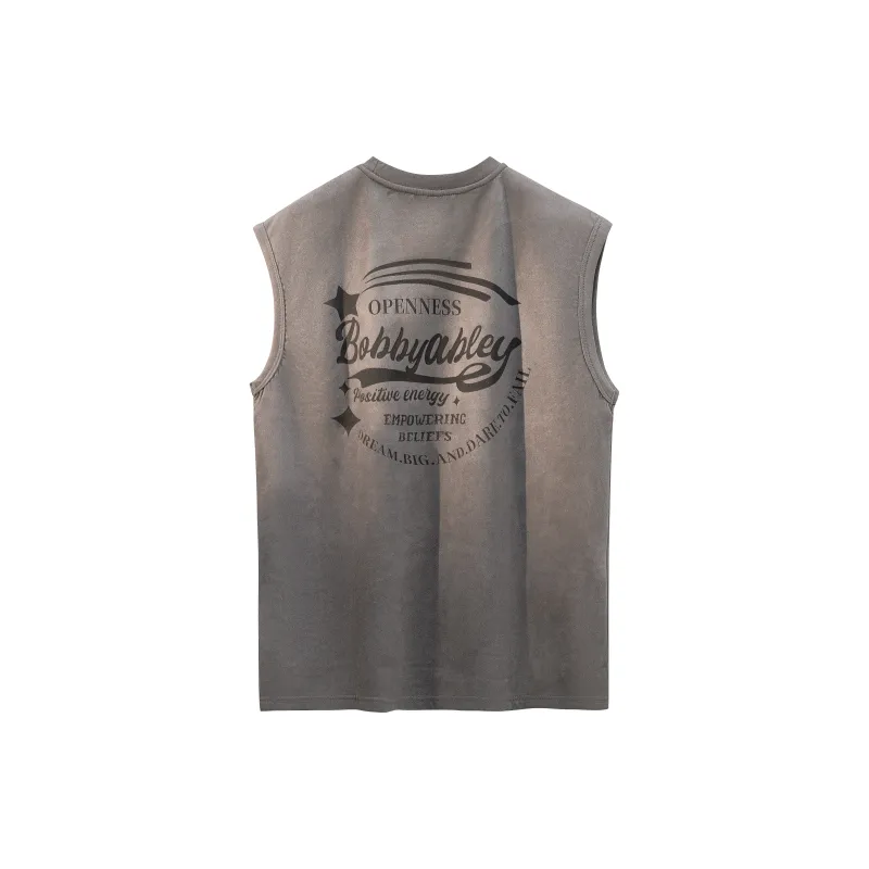 BOBBY ABLEY Versatile Loose Fit Straight Fit Letter Moisture Wicking Sleeveless Tank Top Unisex-9