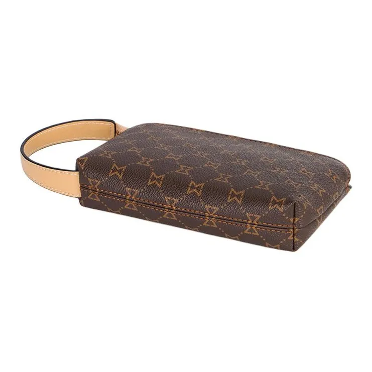 MashaLanti PVC Clutch Small Size Women's Dark Brown & Apricot/Light Coffee-2