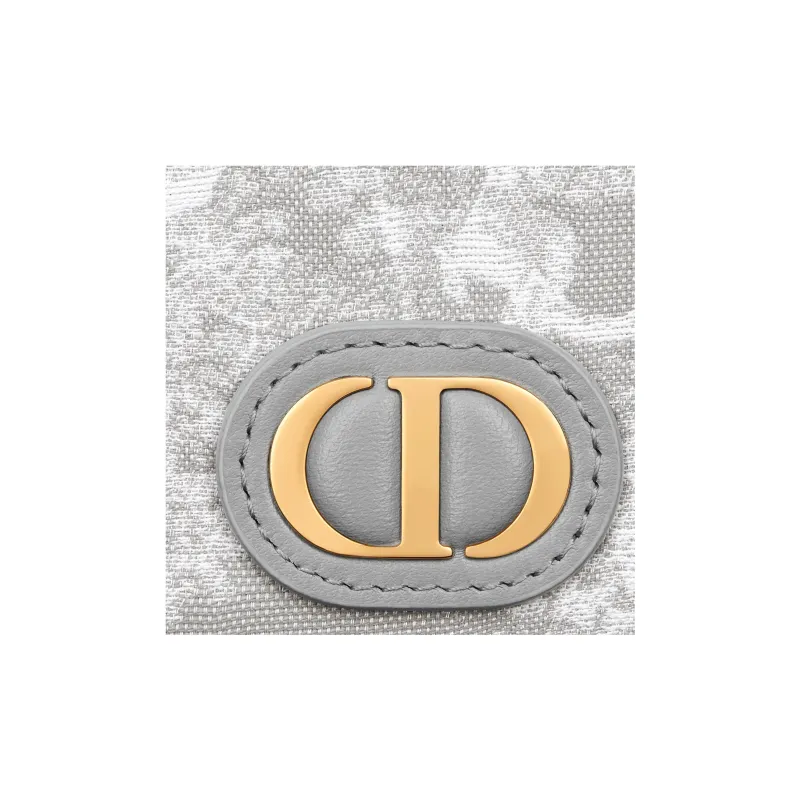 DIOR 30 Montaigne Jacquard Fabric Wallet Women's Gray-4