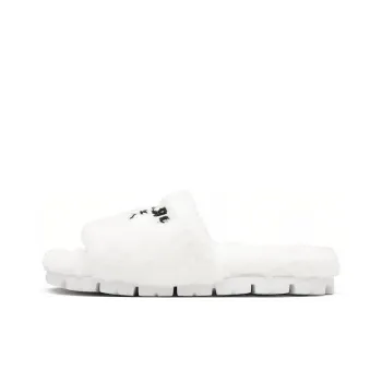 PRADA Terry Cloth Slide White Black Women's