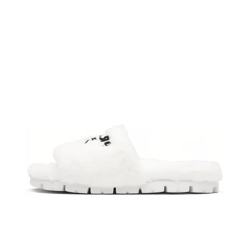 PRADA Terry Cloth Slide White Black Women's-0