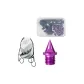 White Backpack+Box Included Purple Carbon Tip Nails (Set of 34 Pcs+Nail Pullers)