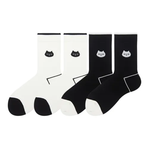 Hello Monday Mid Calf Socks Women's 2 Pack