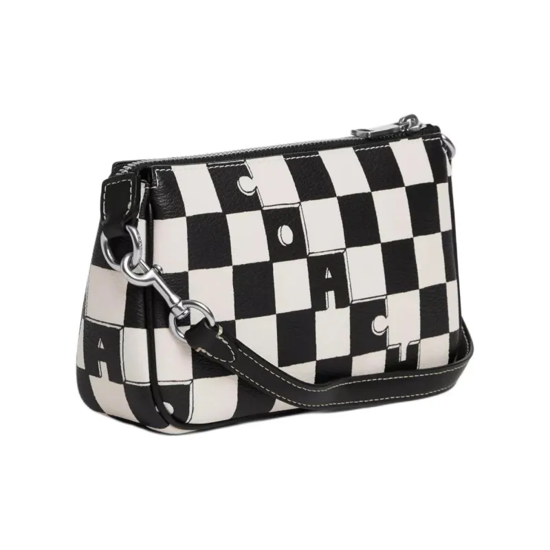 COACH Nolita Coated Canvas And Recycled Leather Shoulder Bag Handbag Small Size Women's Black-1