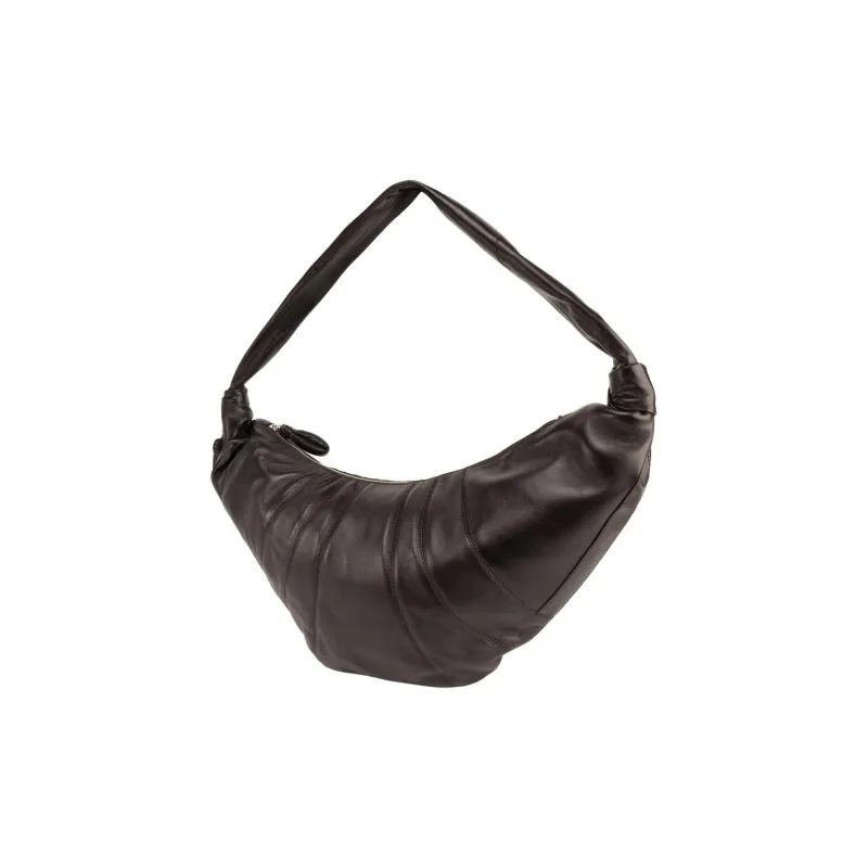 Lemaire Croissant Series Sheepskin Croissant Bag Goat Horn Bag Slogan Bag Handbag Shoulder Bag Large Size Unisex Coffee-3