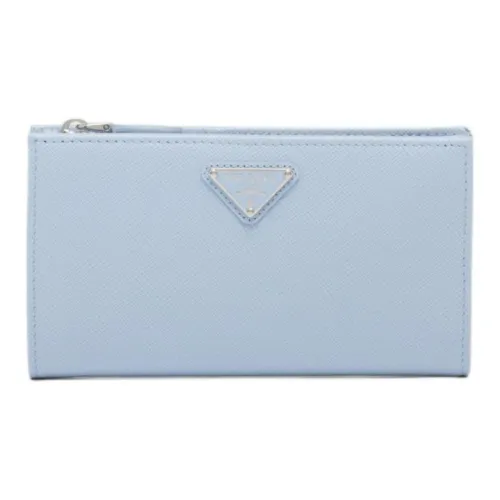Prada Pink RUIZ Leather Schal Large Size Women's Light Blue