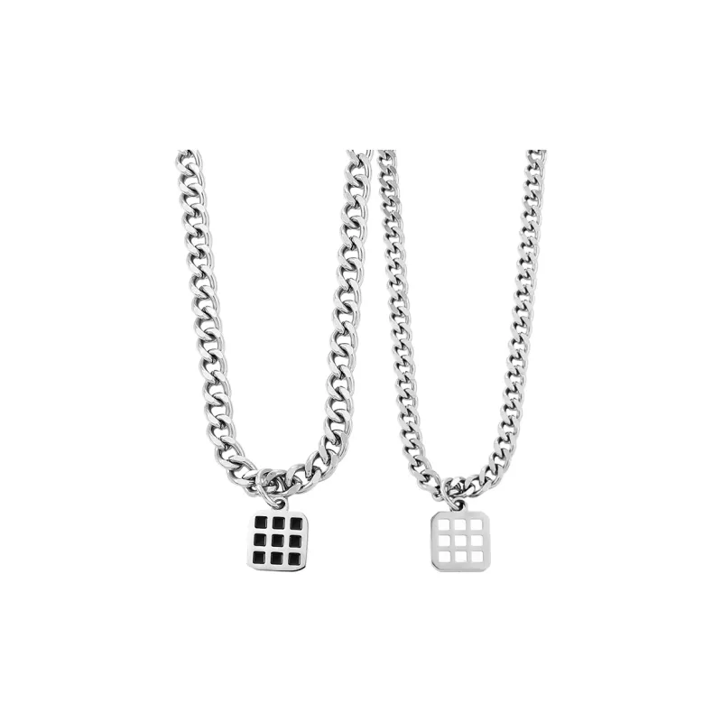 MAGICPOLE Titanium Steel Necklaces Unisex Silver-4