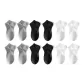 6 Pack (Light Heather Gray+Light Heather Gray+Black+Black+White+White 9700)