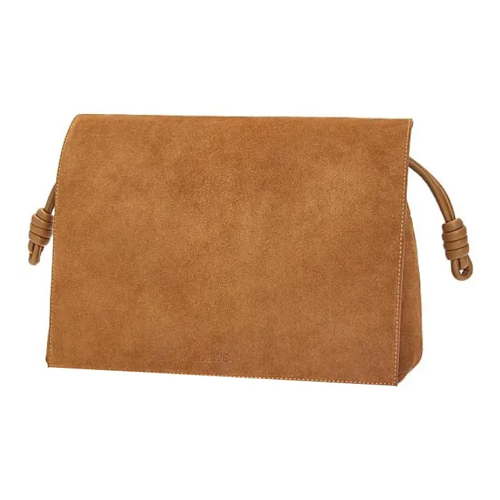 LOEWE Flamenco Suede Cow Leather Shoulder Bag Crossbody Bag Men's Tobacco-2