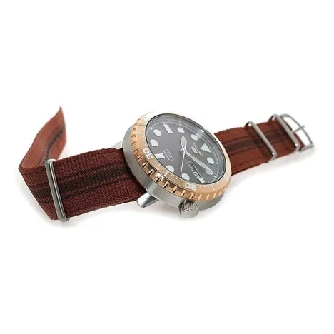 SEIKO Mechanical Movement Nylon Strap Watch Men's Watches Coffee Watch Dial SRPC68K1-2