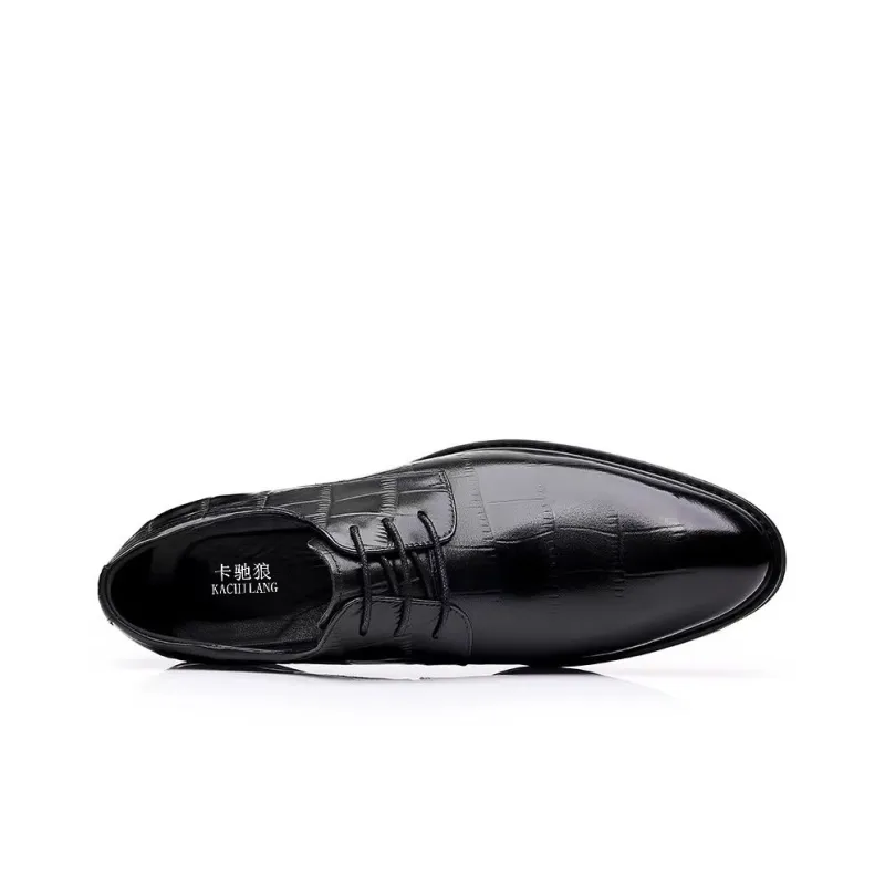 KACHILANG Dress Shoes Men Low Top Black/Brown-2