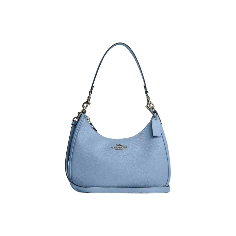 COACH Hobo Pebbled Leather Crescent Bag Shoulder Bag Handbag Shoulder Bag Women's Bronze Stacked Cornflower Blue-0