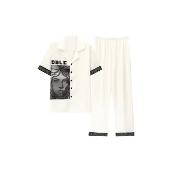 The Story Of The Flower Season Pajama Set Men's White