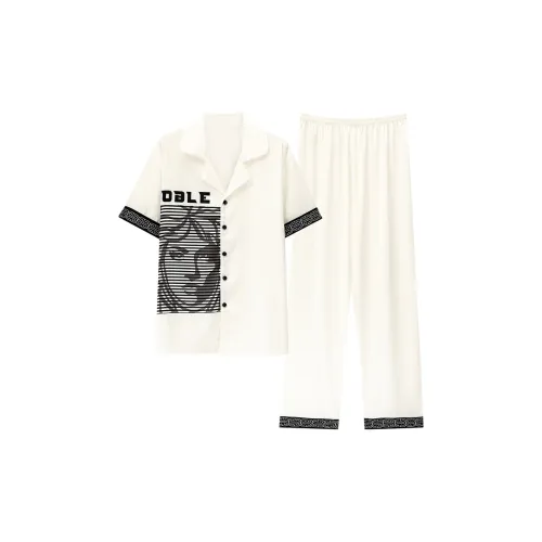 The Story Of The Flower Season Pajama Set Men's White