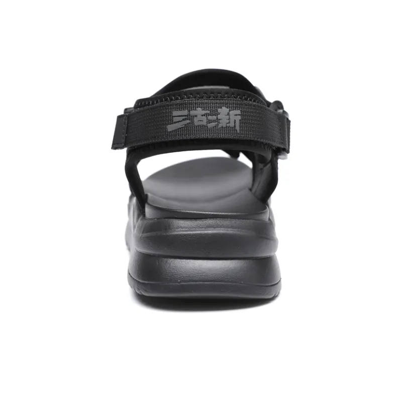 SANGUSANXIN Adjustable Hook and Loop Lightweight Sandal Men's Black-4