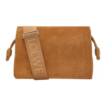 LOEWE Flamenco Suede Cow Leather Shoulder Bag Crossbody Bag Men's Tobacco