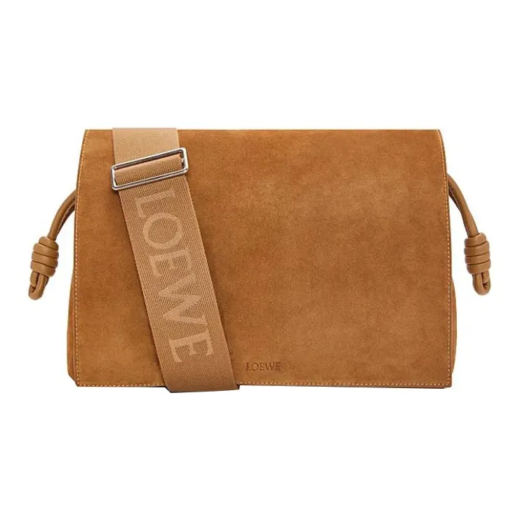 LOEWE Flamenco Suede Cow Leather Shoulder Bag Crossbody Bag Men's Tobacco-0