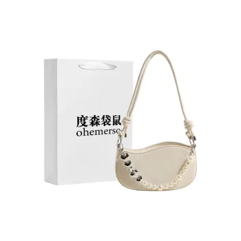 Dusen Kangaroo PU One Shoulder Handbag Regular Women's White/Pink/Green/Khaki
