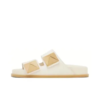 Valentino One Stud Slide Slippers Women's Brown
