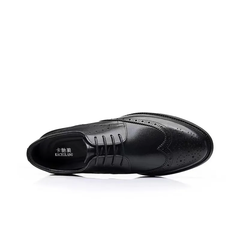 KACHILANG Dress Shoes Men Low Top Black/Brown-2