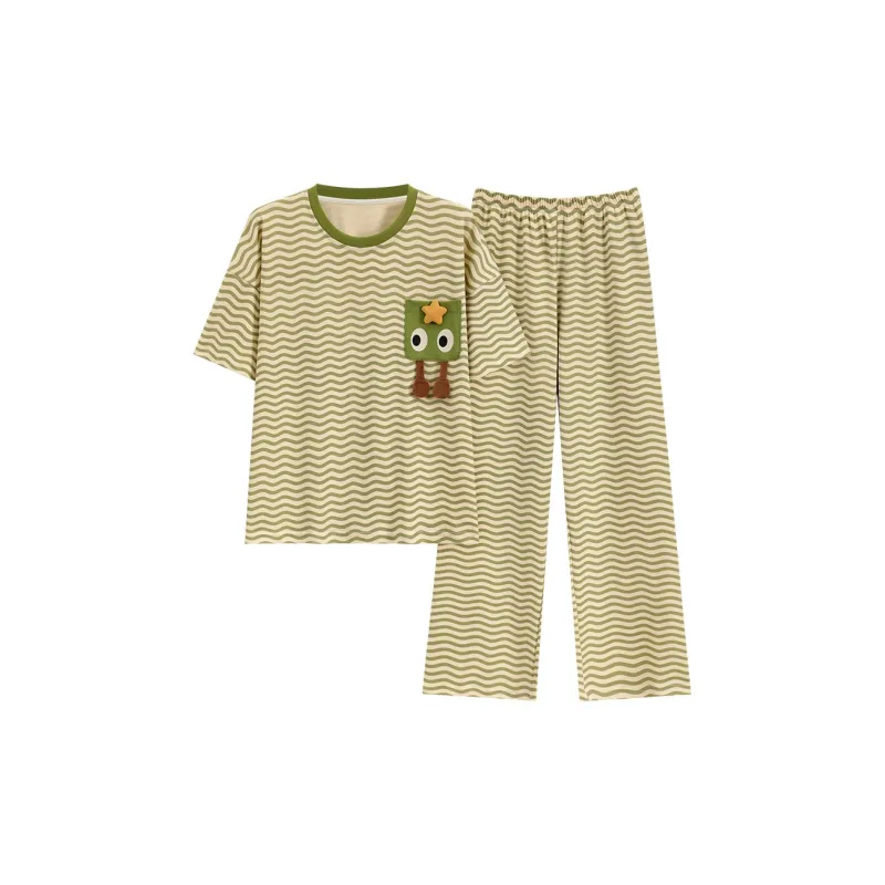 The Story Of The Flower Season Pajama Set Women's Light Green-0