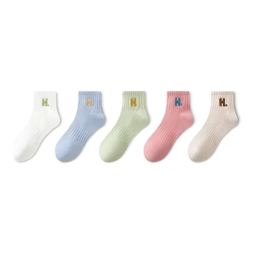 Taste The Color Mid Calf Socks Women's 5 Pack