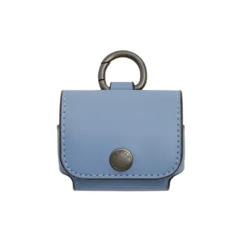COACH Earbud Case Premium Calfskin Earphone Case Large Women's Bronze With Cornflower Pattern