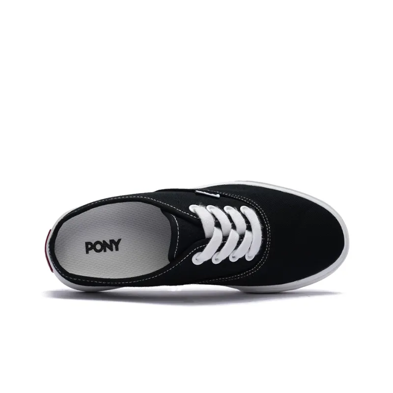 PONY Durable Breathable Low Top Canvas Shoes Women's Black-2