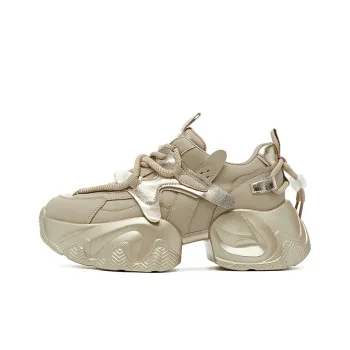 KEKAFU Height Increasing Wear Resistant Slip Resistant Low Top Chunky Sneakers Women's