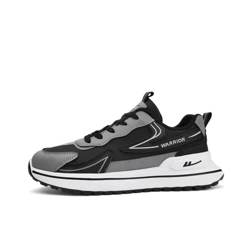 Warrior Cushioning Anti Slip And Wear Resistant Height Increasing Low Top Chunky Sneakers Men's Black Gray