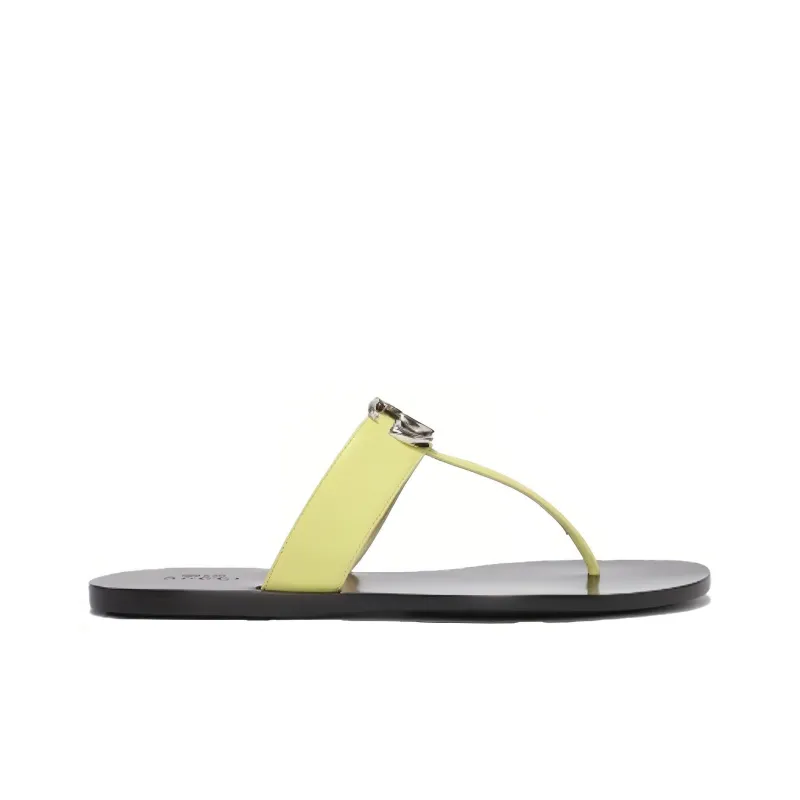 GUCCI Leather Sandals Yellow Women's-1