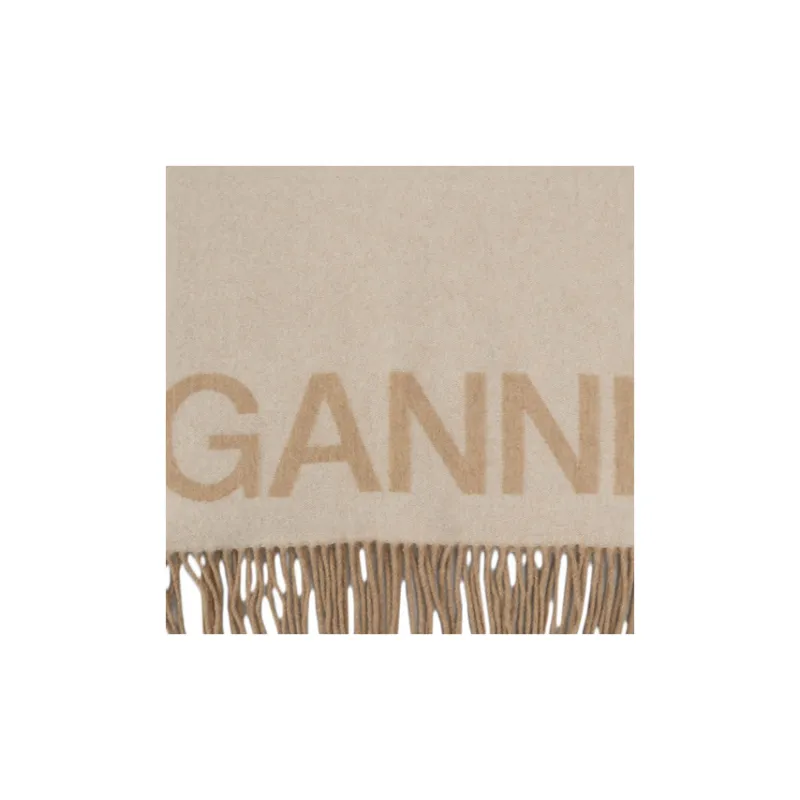 GANNI Knit Scarves Women's Beige-2