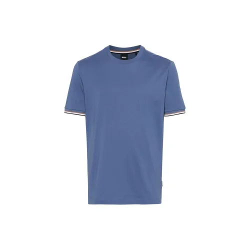 HUGO BOSS T-Shirts Men Ocean Blue Color