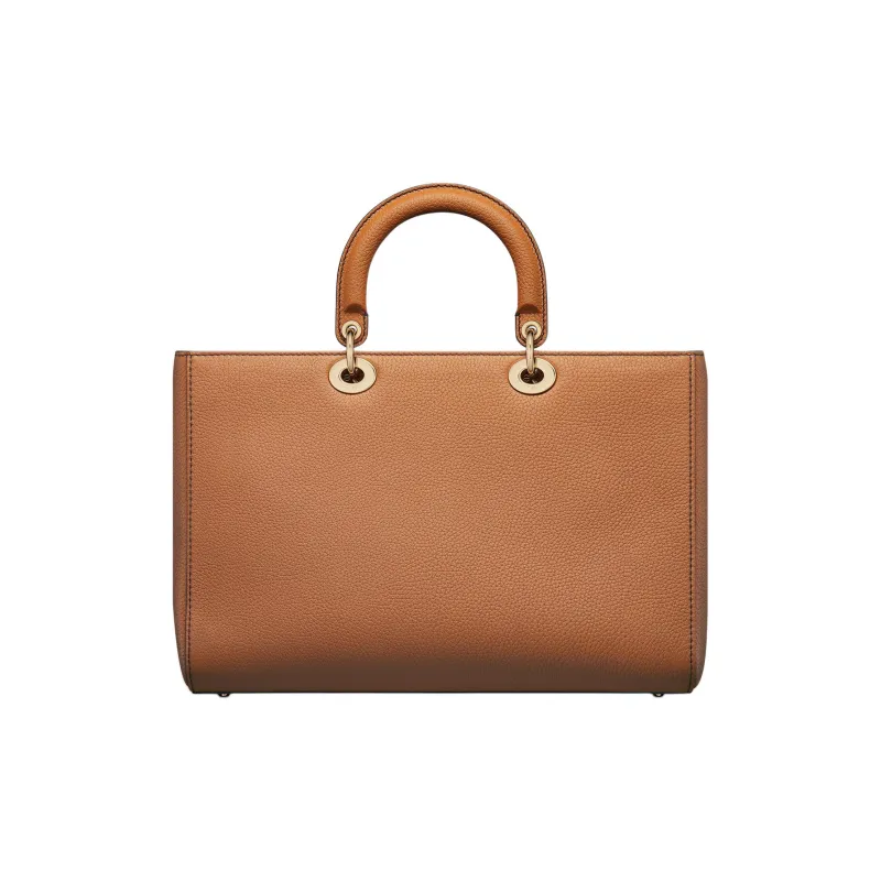 DIOR Grain Cow Leather Lady Dior Bag, Shoulder Bag, Crossbody Bag, Handbag Large Size Women's Brown-3