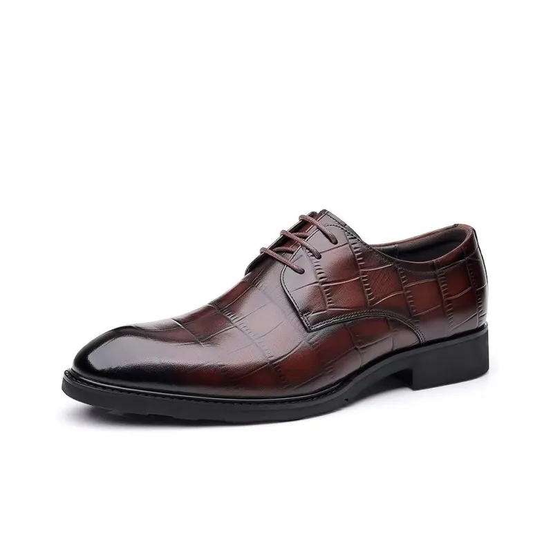 KACHILANG Dress Shoes Men Low Top Black/Brown-5