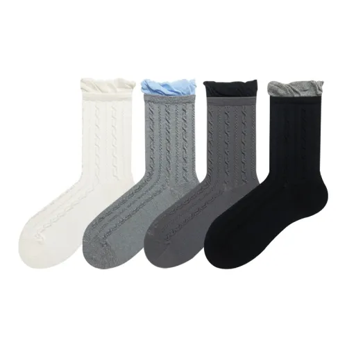 Hello Monday Mid Calf Socks Women's 4 Pack