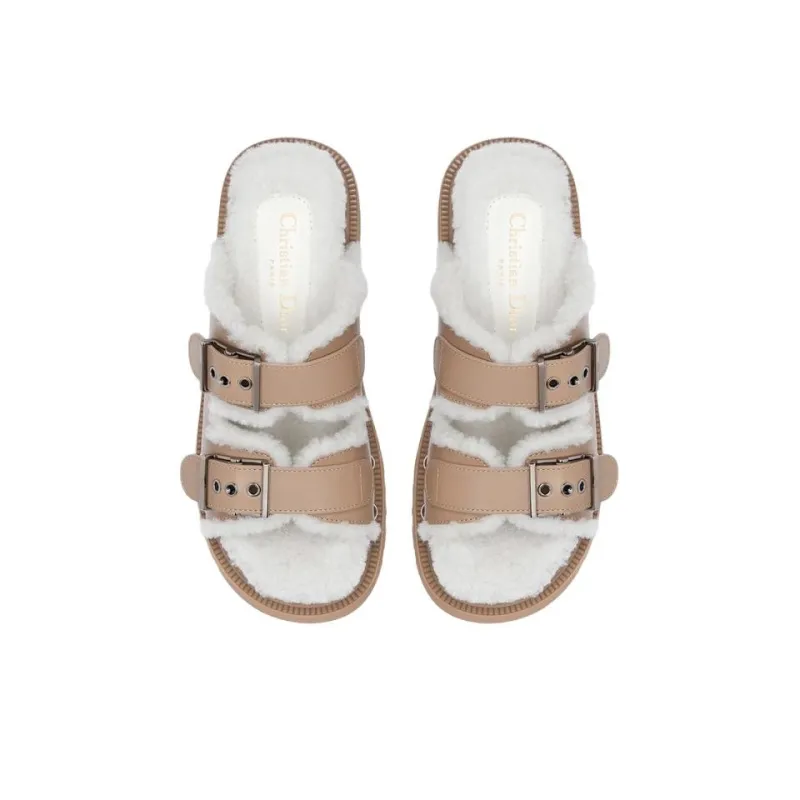 DIOR Diorquake Slide Slippers Women's Light Brown-4