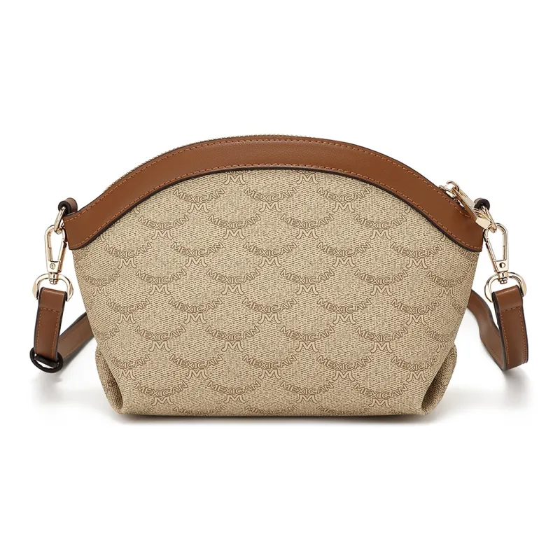 MEXICAN Polyvinyl Chloride Shoulder Bag, Crossbody Bag Regular Women's Mocha Coffee/Khaki Apricot/Elegant White-4
